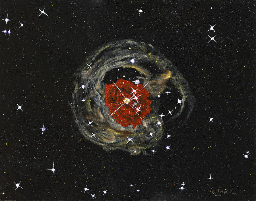 Space Painting - Sparkle of a Rose  by Leo Gehrtz