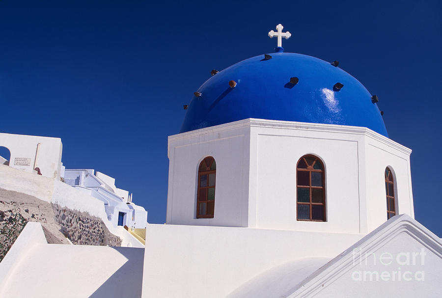 Sparkle of blue dome Photograph by Aiolos Greek Collections