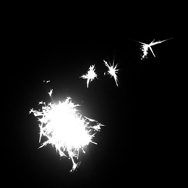 Abstract Photograph - #sparkler #abstract #blackandwhite by Jacqueline Anderson-Mendoza