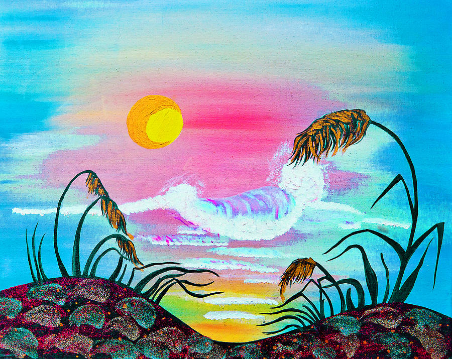Sunset Painting - Sparkling Sunset v2 by Alex Art
