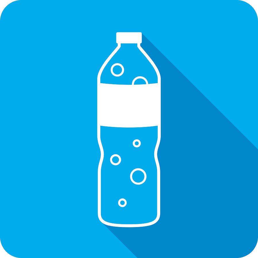 Sparkling Water Bottle Icon Silhouette Drawing by JakeOlimb