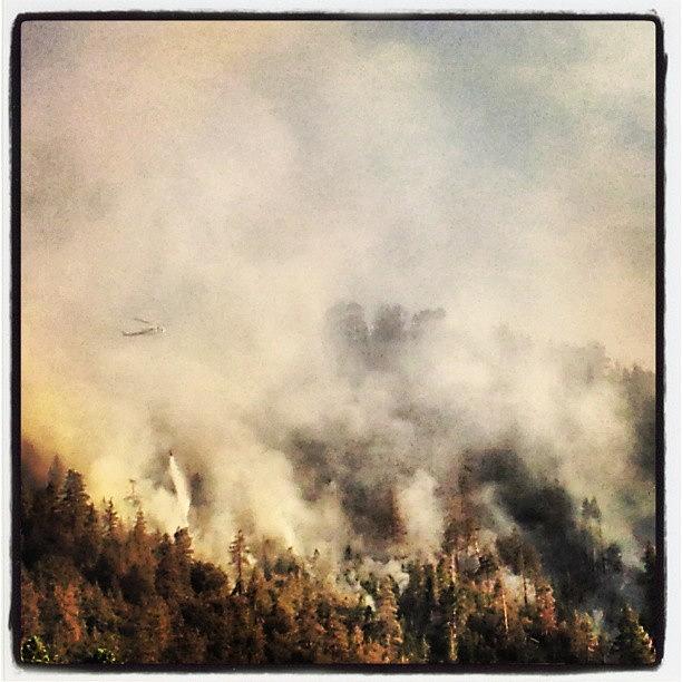 Helicopter Photograph - Sparks Fire #sparksfire #wrightwood by HK Moore