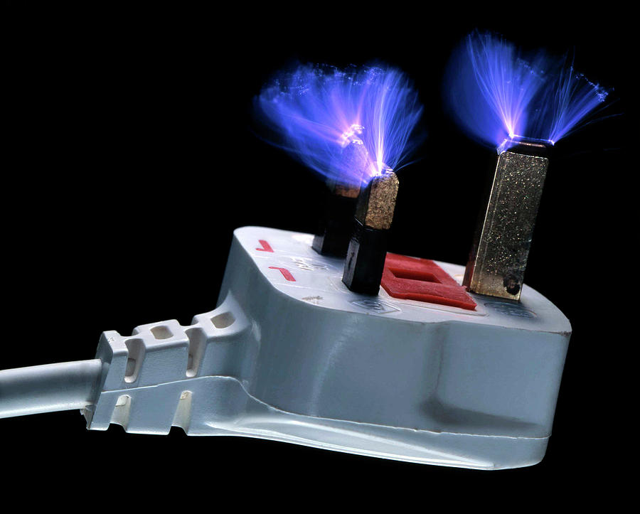 Plug Photograph - Sparks Flying From Plug by Adam Hart-davis