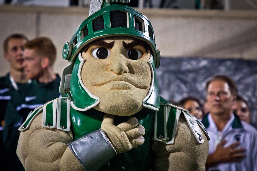 Michigan State University Photograph - Sparty and Izzo National Anthem  by John McGraw