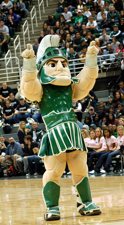 Michigan State University Photograph - Sparty at Basketball Game  by John McGraw