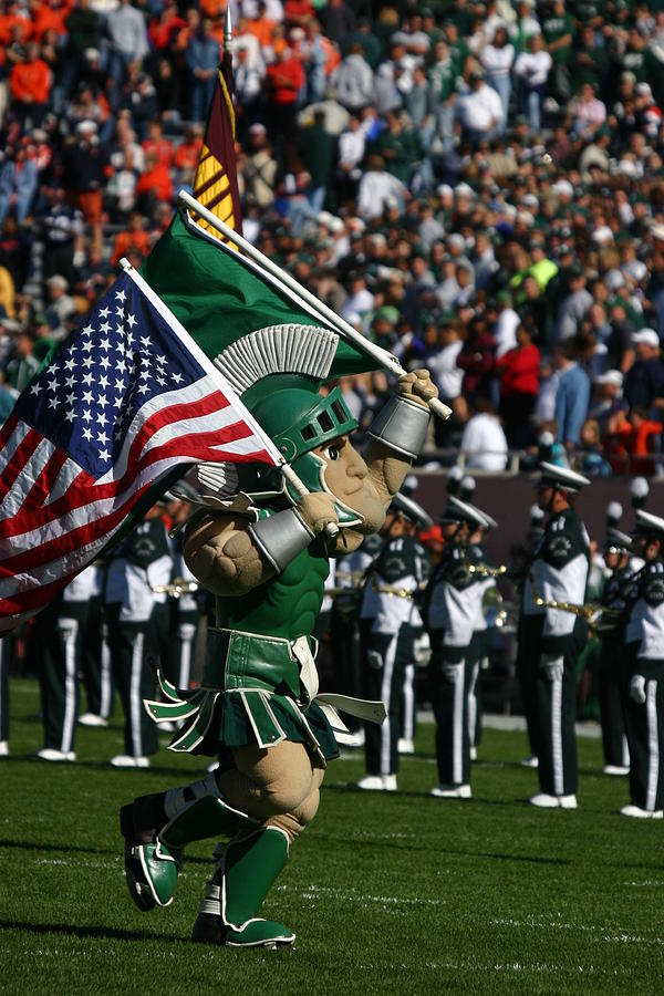 Sparty at Football Game Photograph by John McGraw
