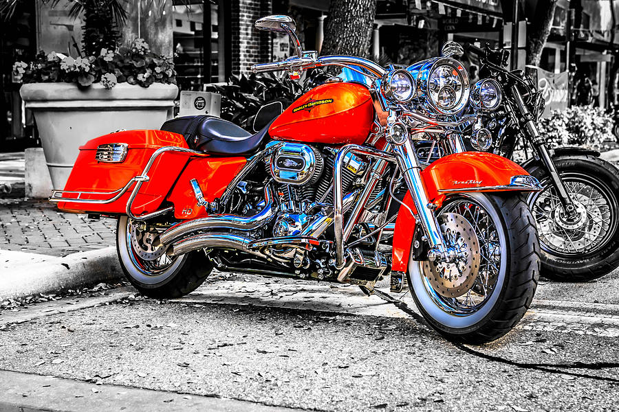 Spash of Red Harley Photograph by Chris Smith