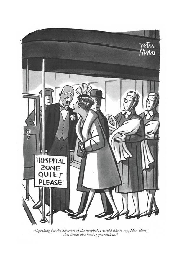 Speaking For The Directors Of The Hospital Drawing by Peter Arno