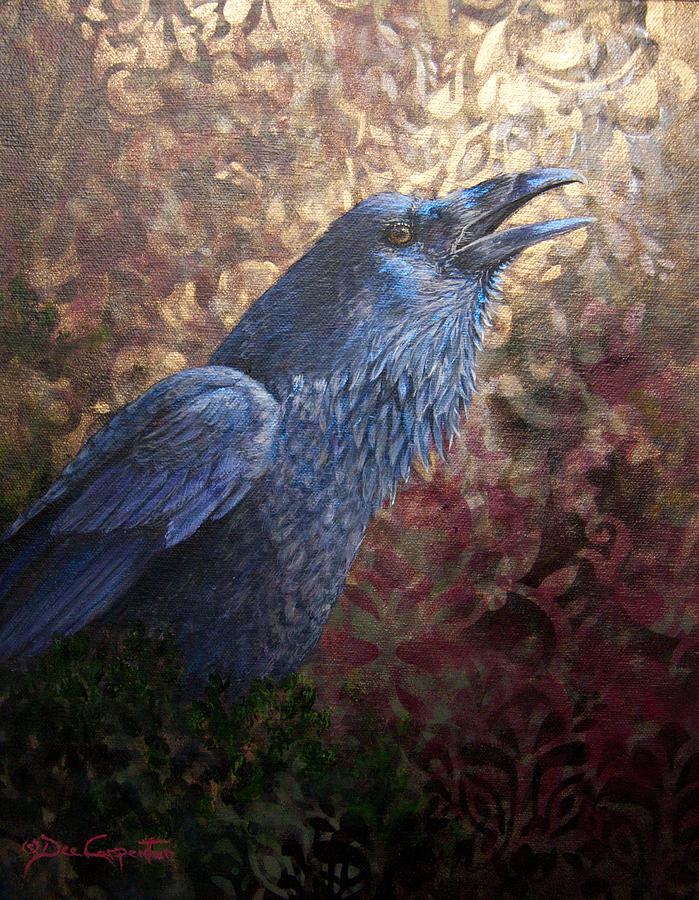Raven Painting - Speaking Raven by Dee Carpenter