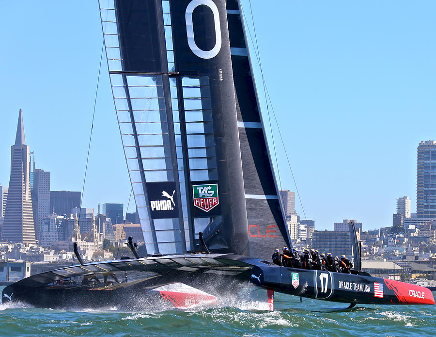 Oracle Americas Cup Winner -  use discount code SGVVMT at checkout Photograph by Steven Lapkin