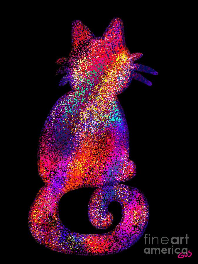 Speckled Rainbow Cat Digital Art by Nick Gustafson