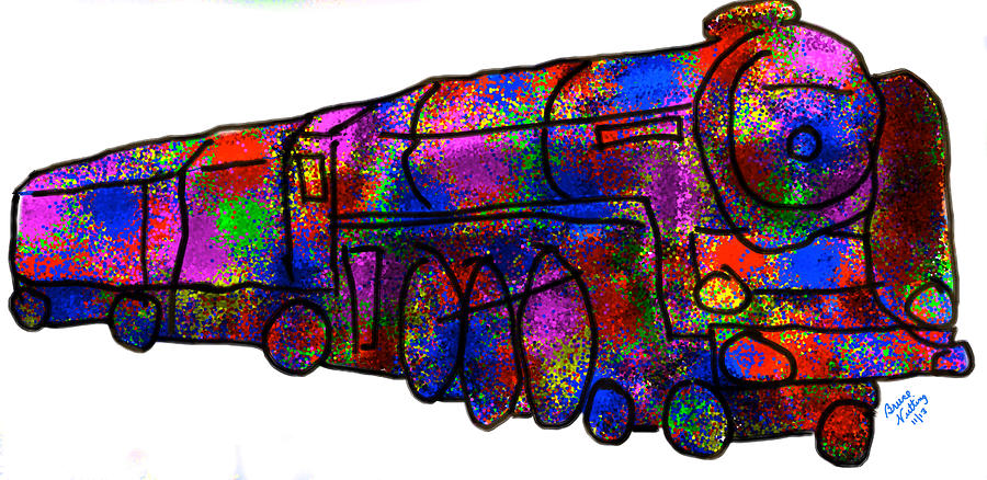 Speckled Train Painting by Bruce Nutting