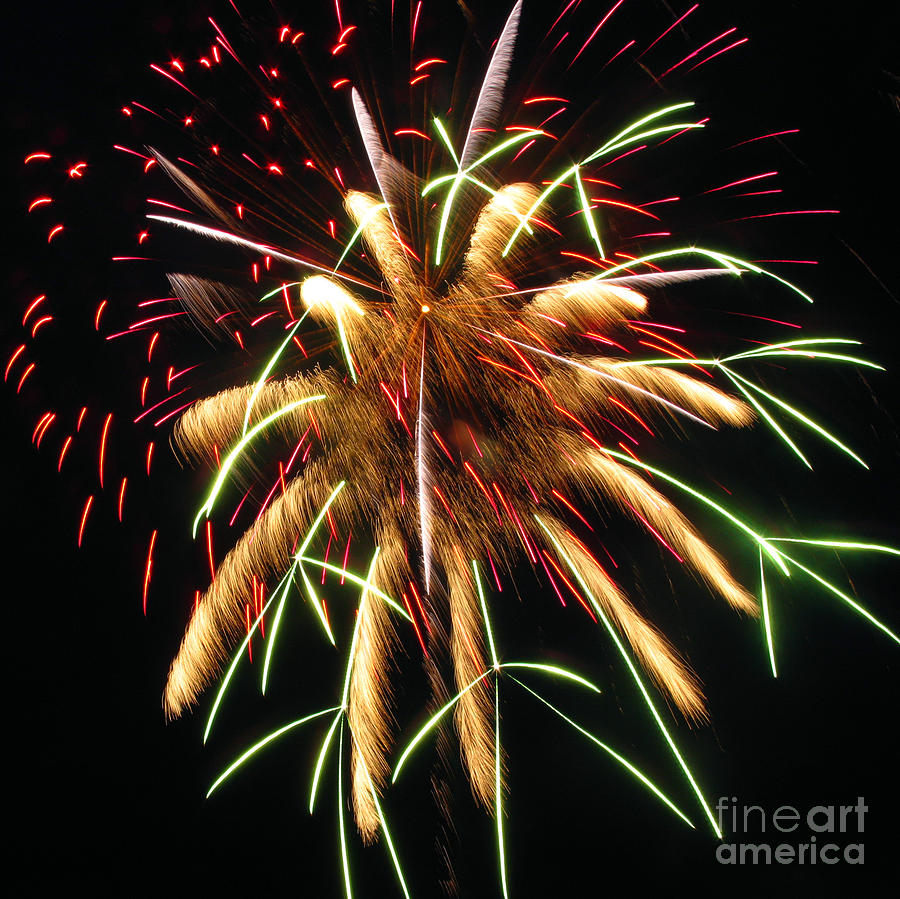 Magic Photograph - Spectacular Fireworks. Square Format by Ausra Huntington nee Paulauskaite