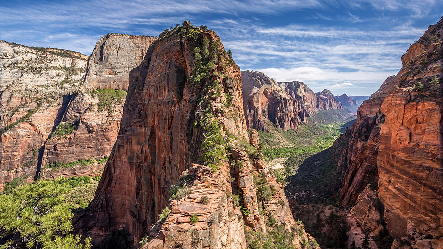 Nature Photograph - Spectacular hike Angels Landing Zion by Pierre Leclerc Photography