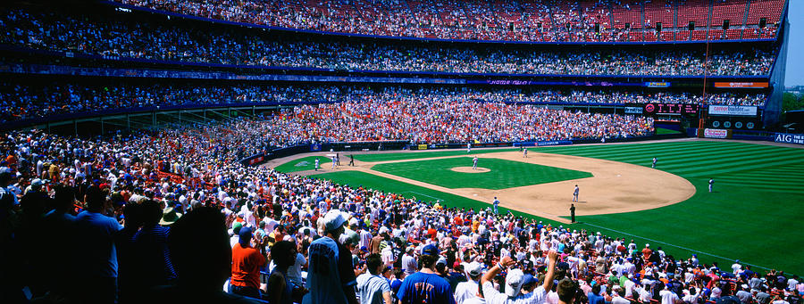 Spectators In A Baseball Stadium, Shea Photograph by Panoramic Images