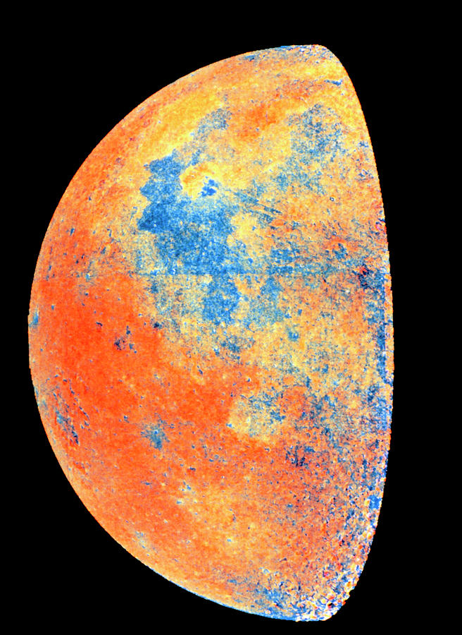 Spectral Map Of Near Side Of Moon Photograph by Nasa/science Photo Library