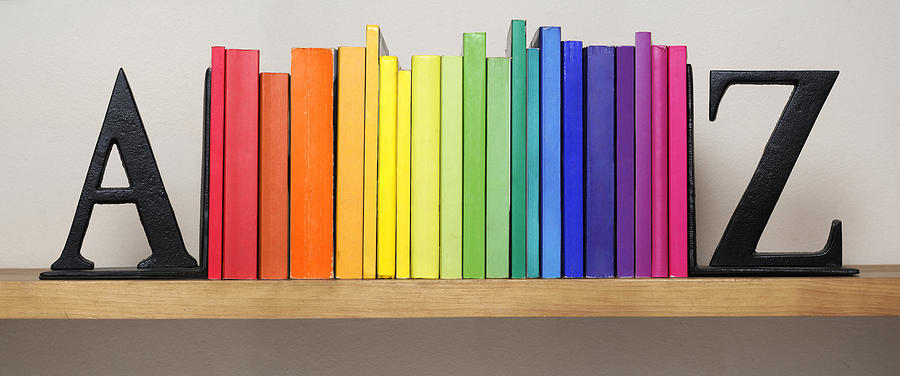 Spectrum of books between A & Z bookends Photograph by David Malan
