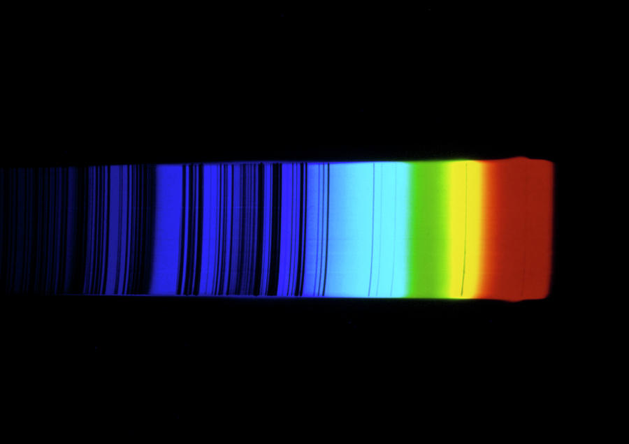 Spectrum Of Sun Showing Absorption Lines Photograph by Physics Dept., Imperial College/science Photo Library