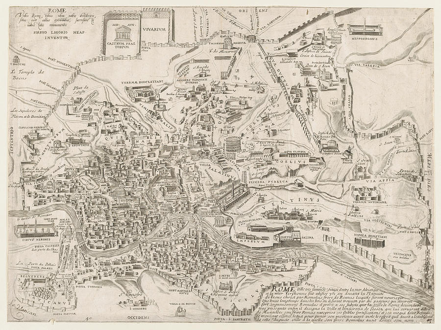 Speculum Romanae Magnificentiae Plan Drawing By Pirro Ligorio - Fine 