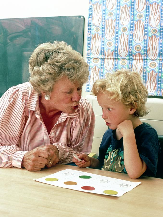 Speech Therapy And Boy With Dyspraxia Photograph by Hattie Young/science Photo Library