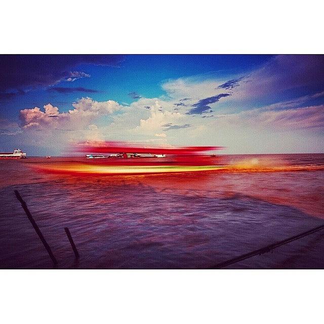 Cool Photograph - Speed Boat Passing The Floating Village by Sunny Merindo