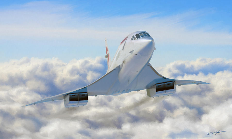 Jet Digital Art - Speeding Above the Clouds by Dale Jackson