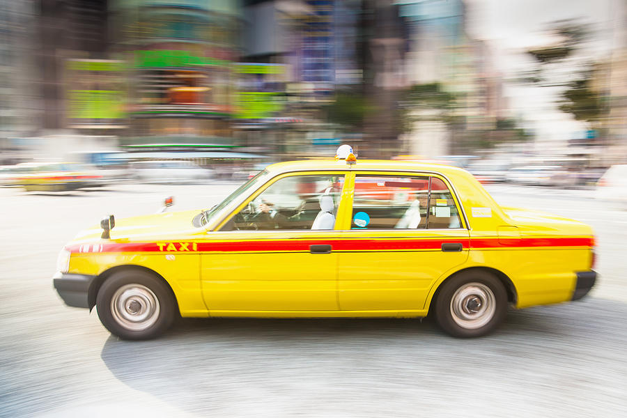 Speeding Taxi in Tokyo City Photograph by Mlenny