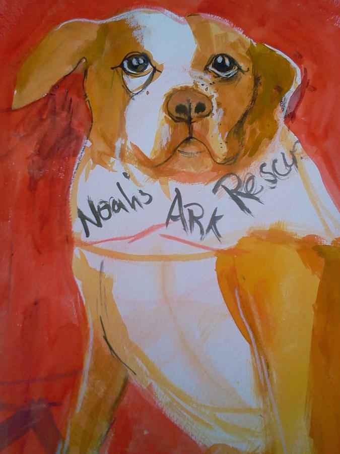 Spencer the Pit Bull Painting by Gertrude Palmer