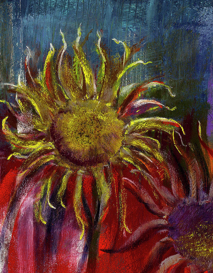 Spent Sunflower Painting by David Patterson