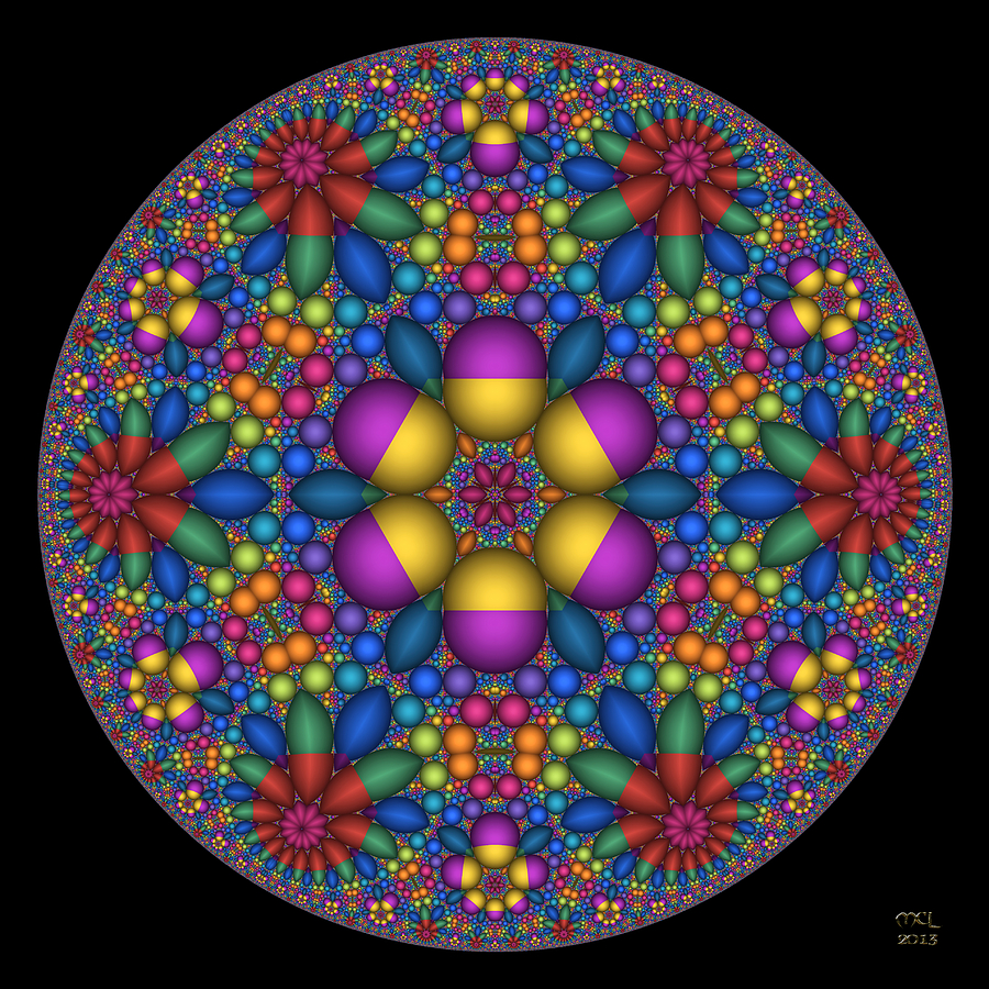 Sphere Packed Hyperbolic Disk Digital Art by Manny Lorenzo