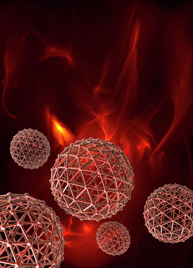 Spheres On Red Background Photograph by Victor Habbick Visions