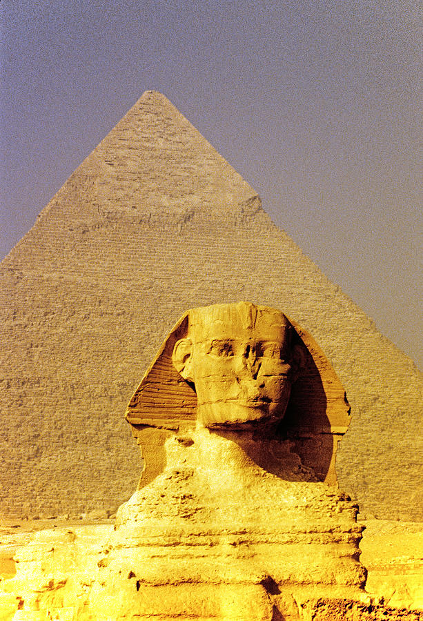 Sphinx and pyramid Photograph by Dennis Cox