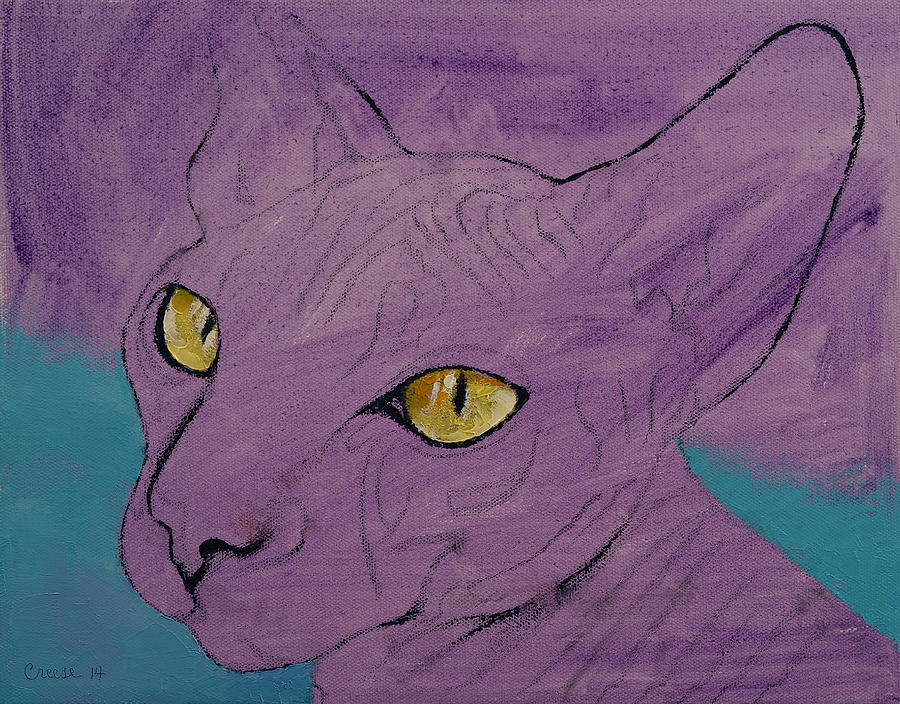 Purple Sphynx Painting by Michael Creese