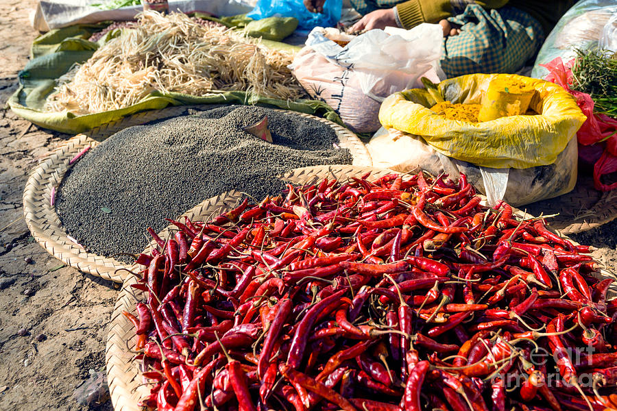 Spices at local market - Myanmar Photograph by Matteo Colombo