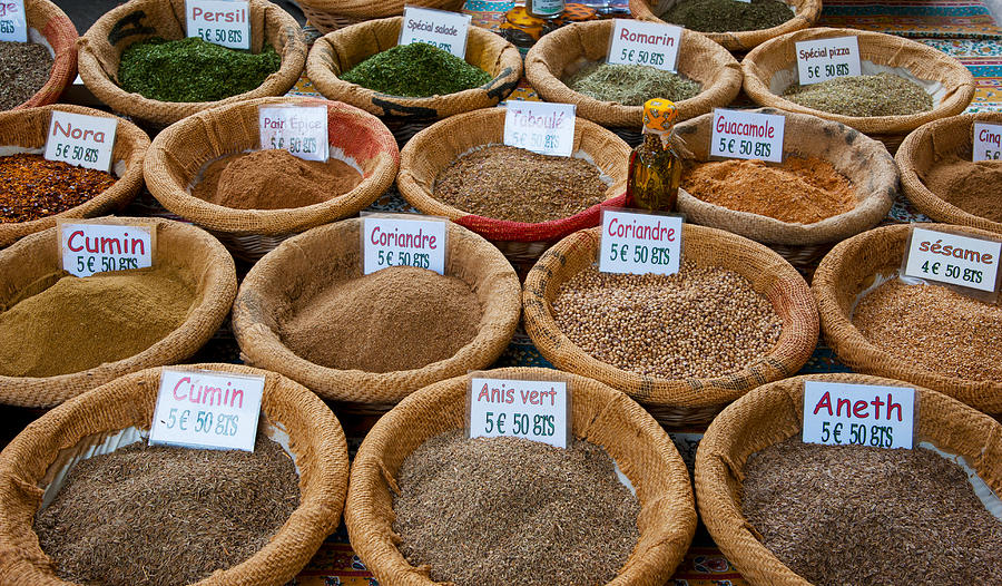 Spices For Sale In A Weekly Market Photograph by Panoramic Images