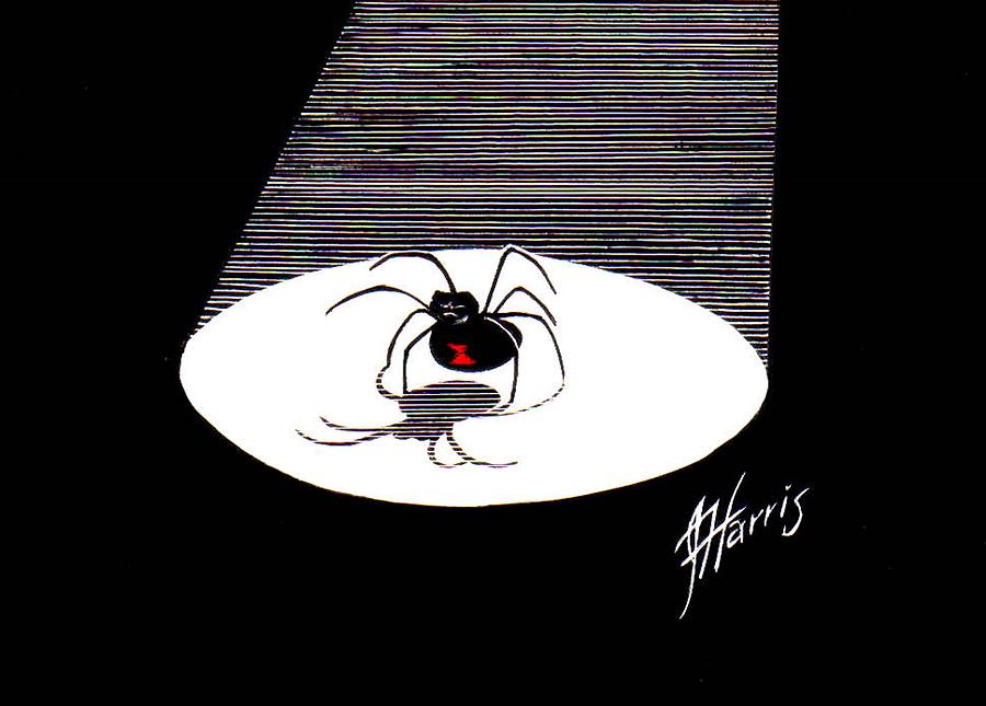 Black Widow Drawing - Spider Game by Jim Harris