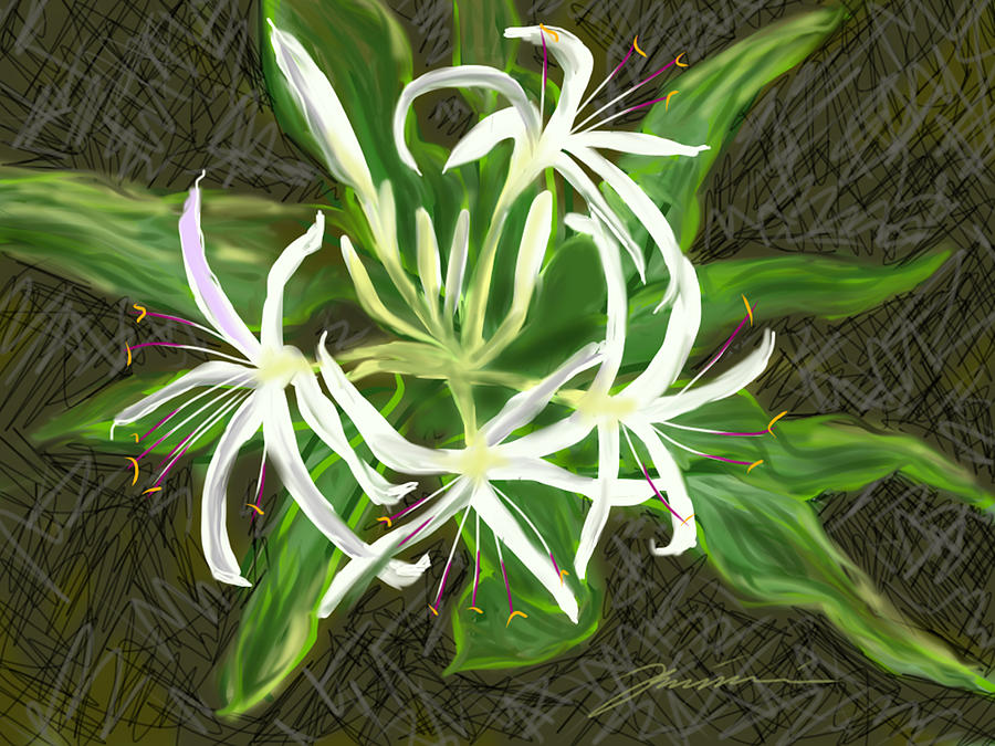 Spider Lily Painting by Jean Pacheco Ravinski