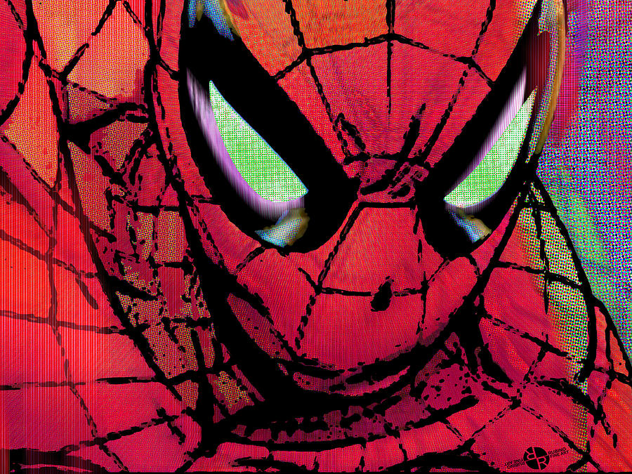 Spider-man Movie Painting - Spider-Man Pop Horizontal by Tony Rubino