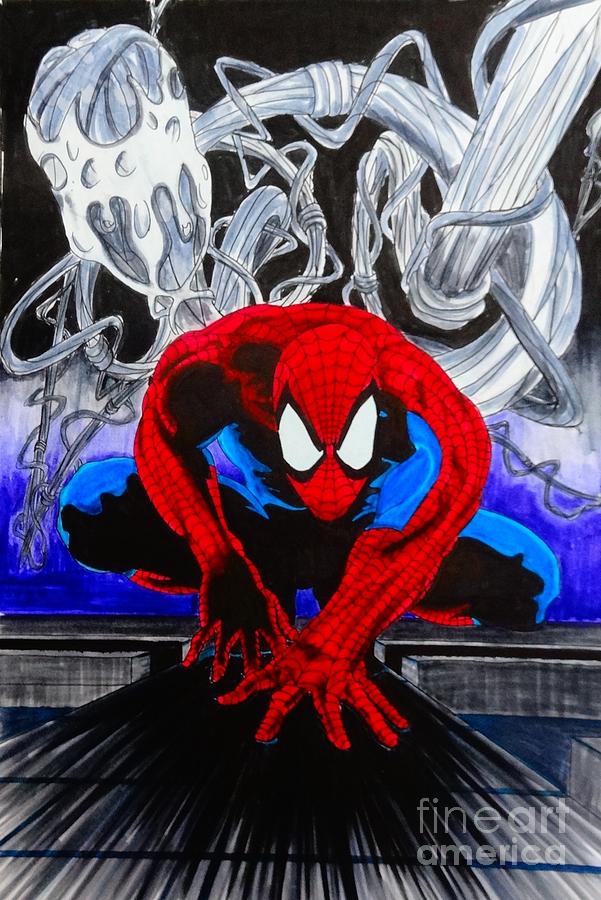 Spider-man Movie Drawing - Spider-Man Pop by Moore Creative Images