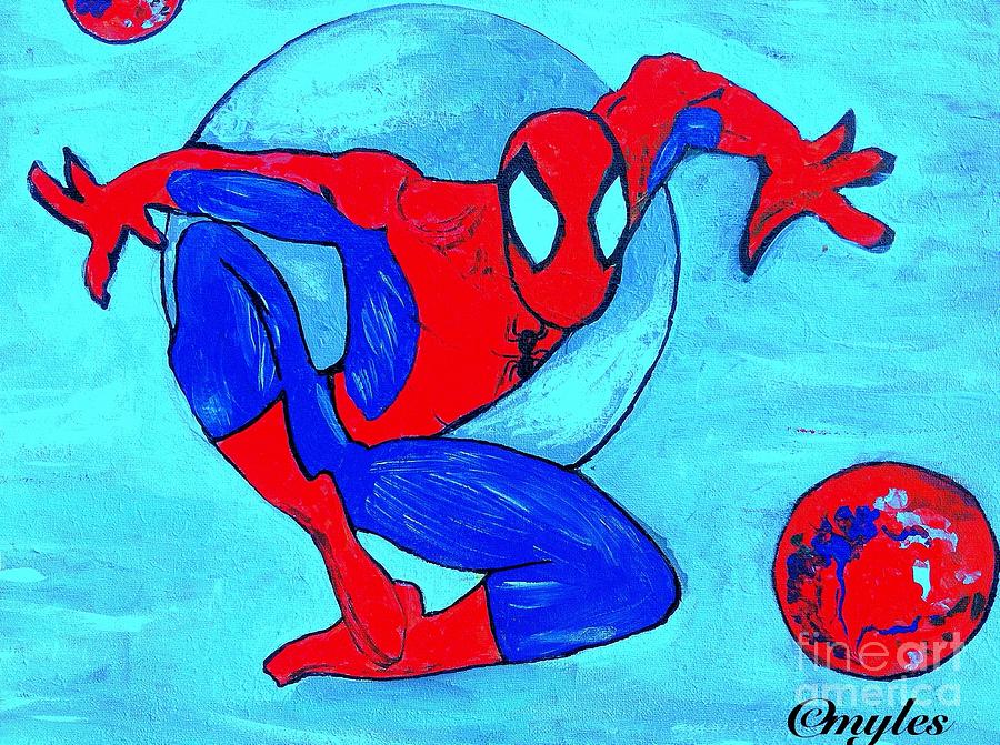 Spider-Man  Painting by Saundra Myles