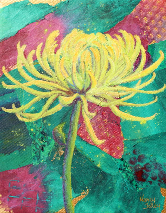 Spider Mum Painting by Nancy Jolley