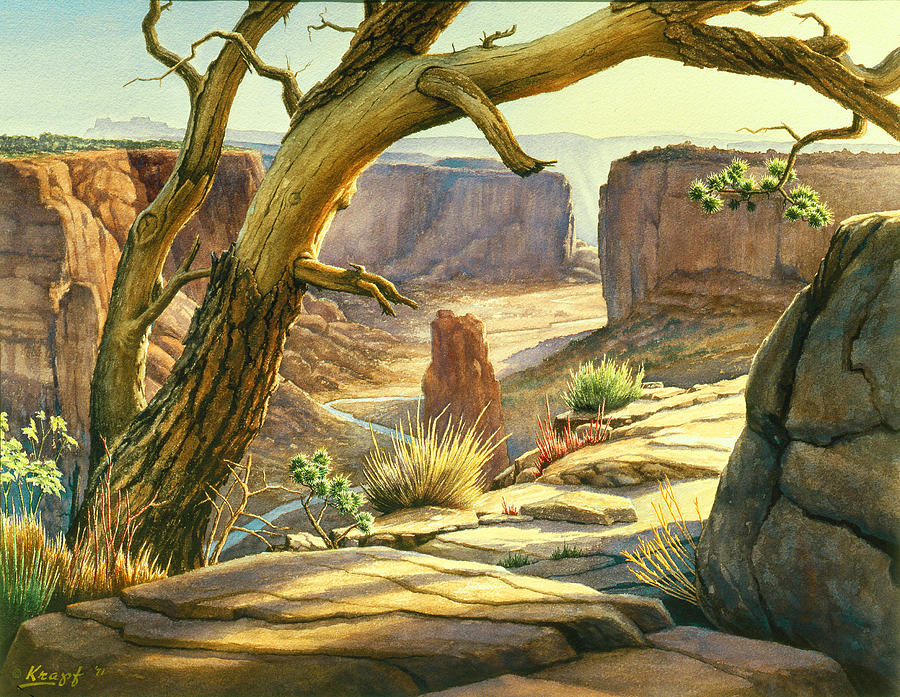 Landscape Painting - Spider Rock Overlook - Canyon DeChelly by Paul Krapf