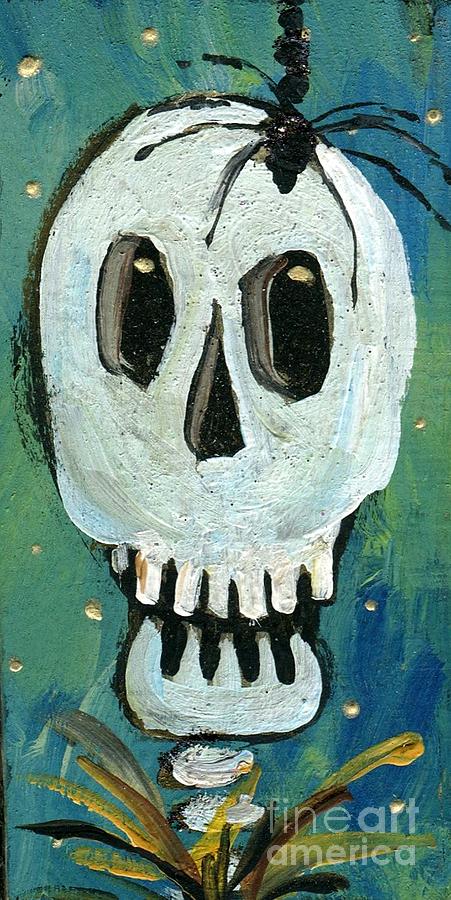 Halloween Painting - Spider Skeleton in Blue  by Follow Themoonart