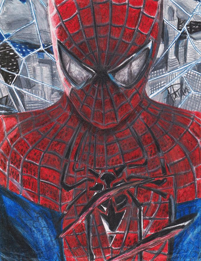 Spiderman Drawing by Adrian Casanova