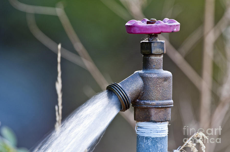 Spigot With Flowing Water Photograph by William H. Mullins | Fine Art ...