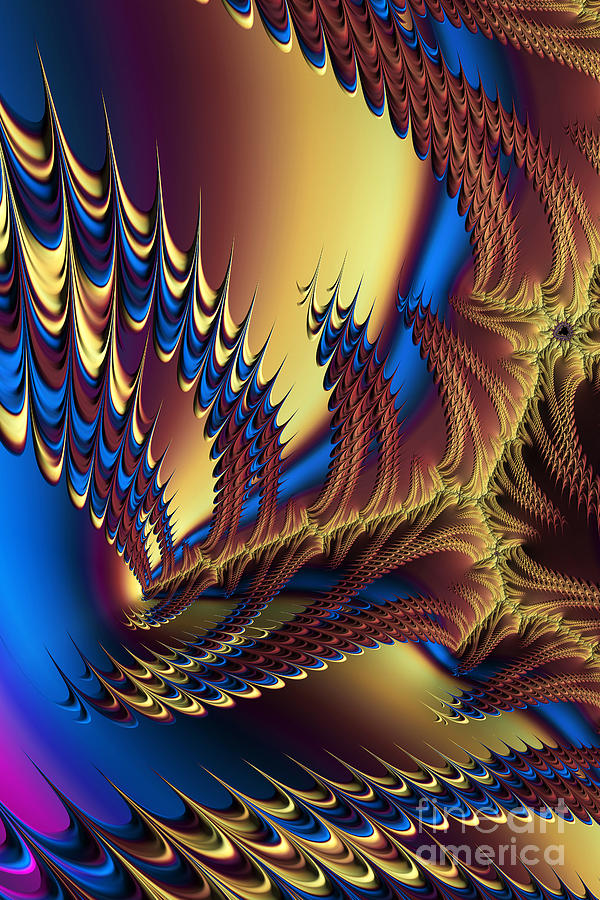 Abstract Digital Art - Spikes by Steve Purnell