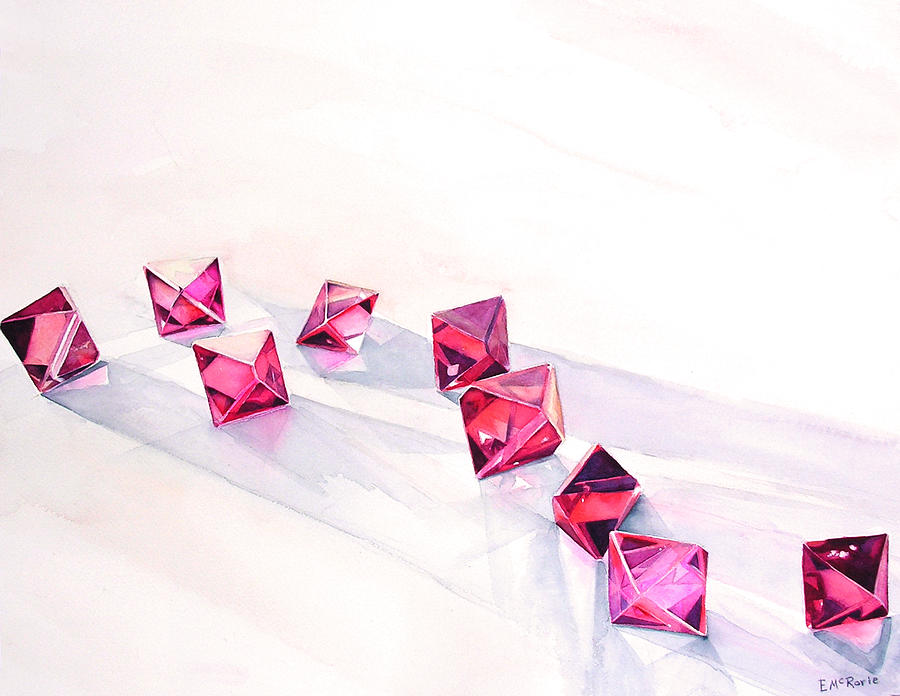 Still Life Painting - Spinel Crystals  by Elizabeth  McRorie