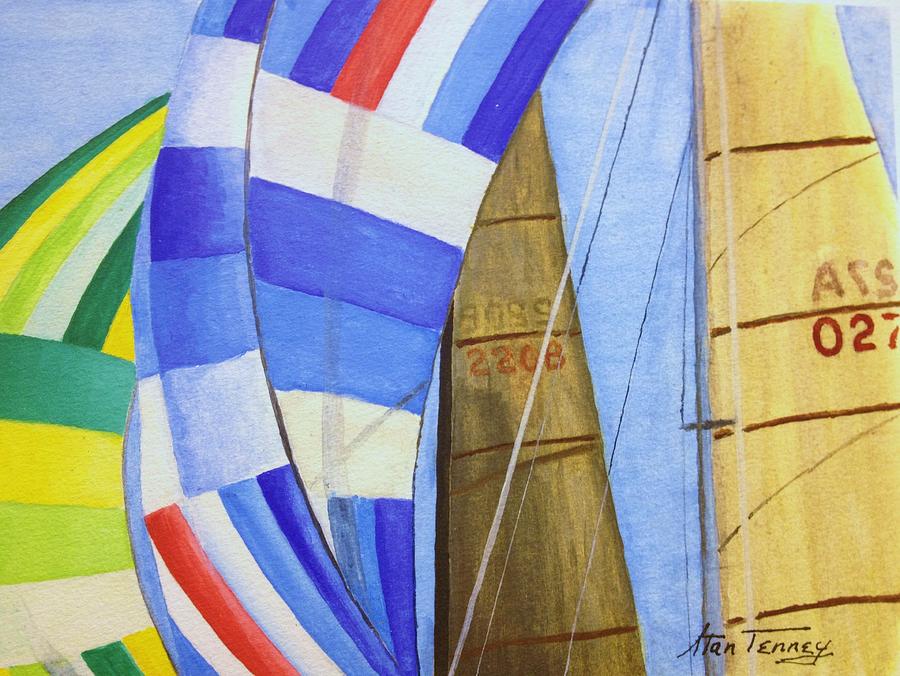 Spinnakers Painting by Stan Tenney