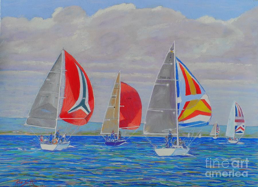 Spinnakers Up Pastel by Rae  Smith PSC