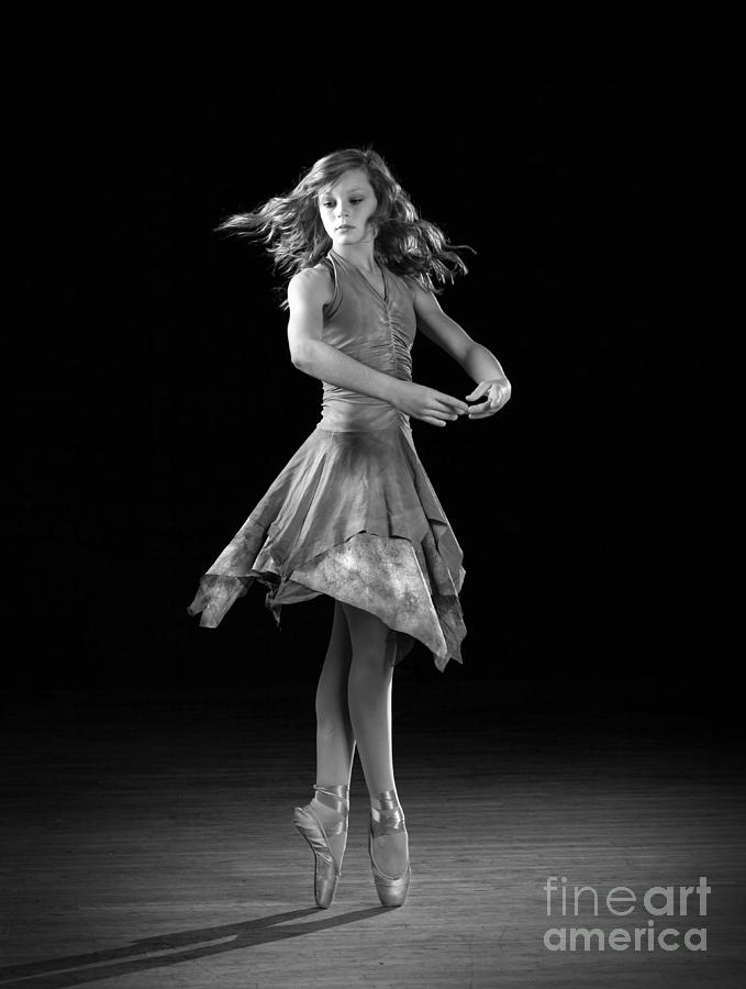 Black And White Photograph - Spinning Ballerina by Cindy Singleton